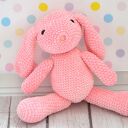 Różowy króliczek przytulanka szydełkowy - handmade przyjaciel
