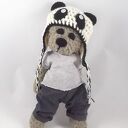 Panduś - szydełkowa maskotka panda 30 cm z ruchomymi rączkami i nóżkami