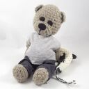 Panduś - szydełkowa maskotka panda 30 cm z ruchomymi rączkami i nóżkami