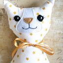 Kotek torebkowy Gwiazdeczka 25 cm - ręcznie szyta maskotka