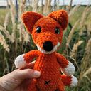 Szydełkowy lisek - jesienna przytulanka handmade 15 cm