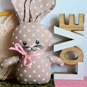 Króliczek do tulenia Karmelka - miękka maskotka handmade na bliskie przytulanie