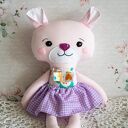 Miś średni Julka 32 cm - romantyczna maskotka handmade dla dziecka