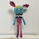 Kolorowy królik maskotka szydełkowa handmade