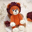 Lew na szydełku - przytulanka amigurumi dla dziecka (ok. 40 cm)
