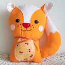 Psotny lisek Ewa - ręcznie szyta maskotka 26 cm