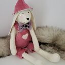 Królik króliczek z personalizacją - miękka przytulanka handmade 43 cm