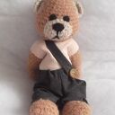 Tycjanek - szydełkowy miś z włóczki (33 cm)