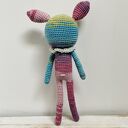 Kolorowy królik maskotka szydełkowa handmade