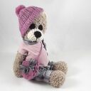 ZOSIA - szydełkowa misia w ubranku z personalizacją (34 cm)