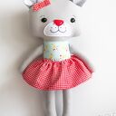 Miś Kasia 43 cm - ręcznie szyta maskotka z bawełny