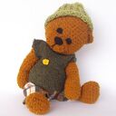 Kacperek - szydełkowy miś handmade 35 cm z ruchomymi rączkami i nóżkami
