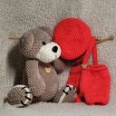 UROCZY MIŚ w spodenkach i czapeczce, maskotka, zabawka dla dziecka, do zabawy i spokojny sen