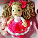 Lalka szydełkowa 25 cm dla dziewczynki - miękka maskotka handmade