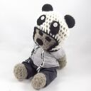 Panduś - szydełkowa maskotka panda 30 cm z ruchomymi rączkami i nóżkami