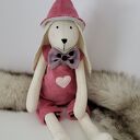 Królik króliczek z personalizacją - miękka przytulanka handmade 43 cm