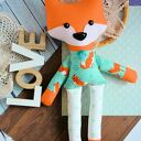 Sprytny lisek Michasia - handmade maskotka 42 cm dla dziewczynki