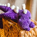 pluszowy dinozaur, przytulanka dla dzieci, prezent chłopca, na szydełku, miękka