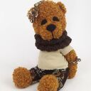 Gabrysia - misiowa dziewczynka, szydełkowa maskotka handmade 34 cm