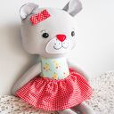 Miś Kasia 43 cm - ręcznie szyta maskotka z bawełny