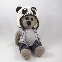 Panduś - szydełkowa maskotka panda 30 cm z ruchomymi rączkami i nóżkami