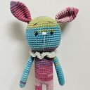 Kolorowy królik maskotka szydełkowa handmade