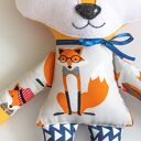 Ręcznie szyty lisek Berni 44 cm - sprytna przytulanka handmade