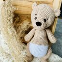 Miś szydełkowy Sznurkowelove - beżowa przytulanka dla Twojego maluszka