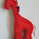 Żyrafka AHOY w kolorze czerwonym - przytulanka handmade ok. 40 cm