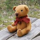 Miś Edmund - ręcznie szyta maskotka handmade w stylu retro