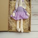 Króliczek Tilda przytulanka 38 cm - fioletowa maskotka z bawełny