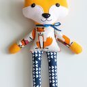 Ręcznie szyty lisek Berni 44 cm - sprytna przytulanka handmade