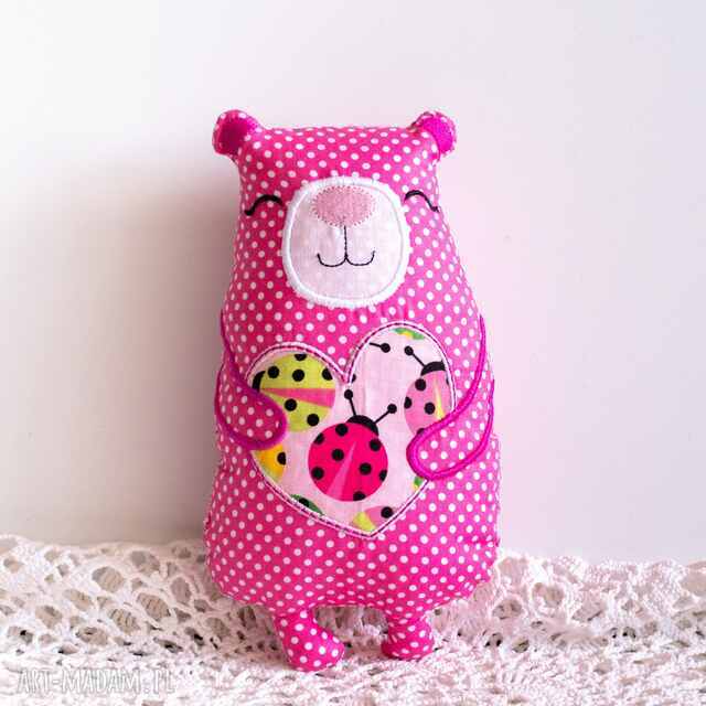 Miś serduszko - Malinka - 21 cm