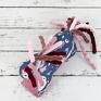 handmade maskotki zabawka pluszowa koń sowy w kwiatach granat - przytulanka