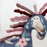 Koń Sowa w Kwiatach Granat - przytulanka sensoryczna - konik