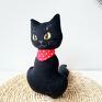 Czarny siedzący Kot kotek pluszowa przytulanka maskotka