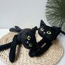 Mallow kocurek kot przytulanka czarne pluszowe kotki koty jasnozielone oczy prezent kotek maskotka
