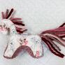 koń maskotki różowe koń ptaki w kwiatach róż - przytulanka