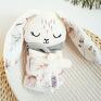 handmade króliczek muślin szmatka przytulanka doudou maskotki
