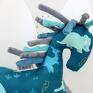 maskotka dla dziecka koń koń dinozaur turkus - przytulanka sensoryczna koń