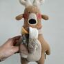 pluszak jelonek z szalikiem z włóczki prezent maskotki deer
