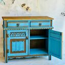 Komoda z wzorami - kolorowa shabby chic z oryginalnymi uchwytami