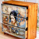 Artystyczna komoda z motywem gejszy - unikat handmade