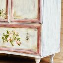 Szafa Prowansalska Shabby Chic - Ręcznie Malowana Unikat z Kwiatami (Wysyłka)