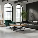 Stolik SanKi Drewniany Na Stalowej ramie lite drewno loft kawowy do salonu
