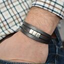 Bransoletka męska hombree triple satin steel graphite
