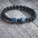 KOMPLET męskich bransoletek:: black'n'blue LAVA