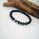 Męska matowy czarny bursztyn