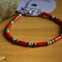 Koral naturalny Jaspis Leopardzi Bransoletka męska Srebro