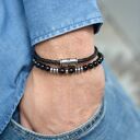 zestaw bransoletek męskich CASADO onyks, skóra